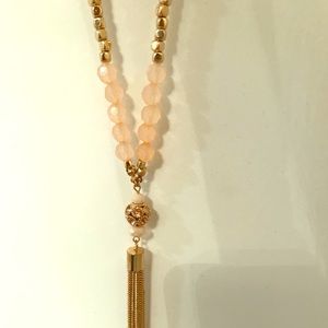 NY&Company - Extra long tassel necklace pink/gold